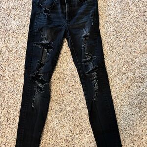 Distressed Black Jeans for Women